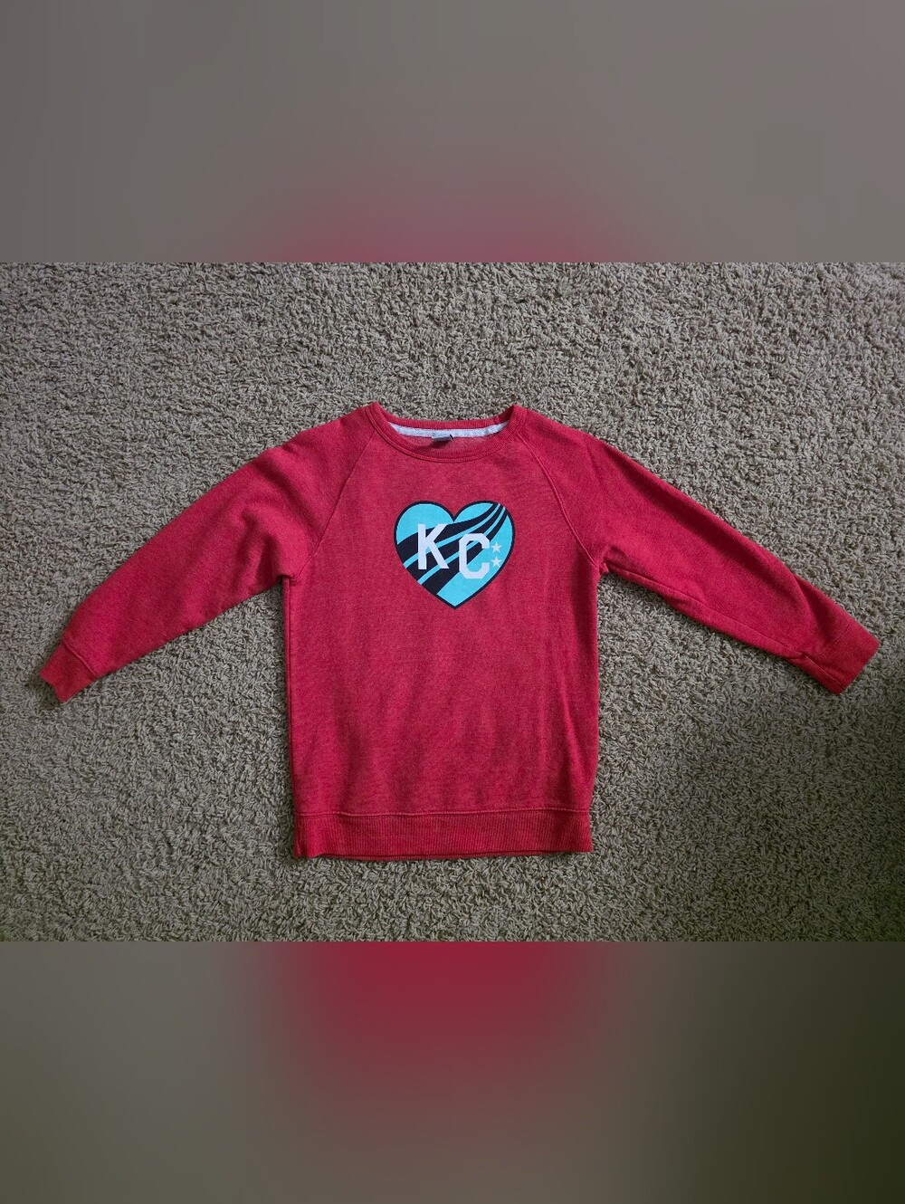 Kids Red KC Heart Graphic Sweatshirt
